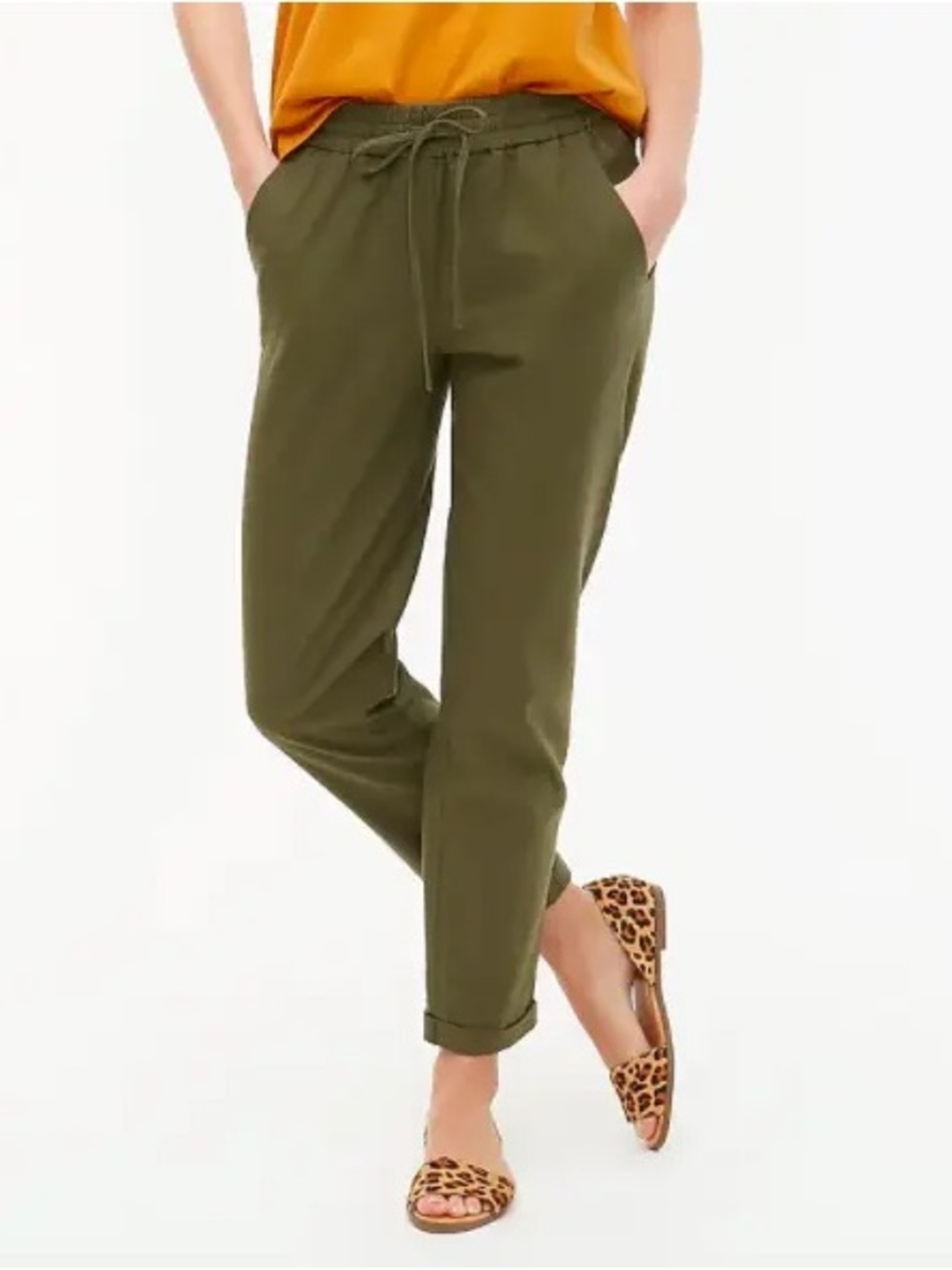 NWT J. Crew factory drawstring tapered linen blend pants